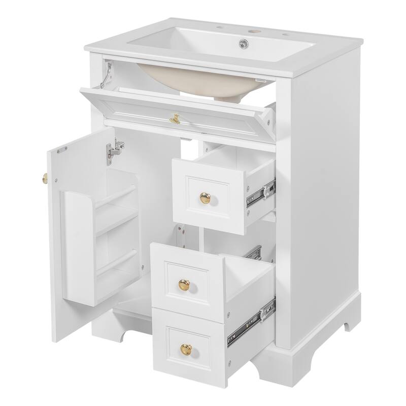 24" Bathroom Vanity with Sink for Small to Medium Bathrooms