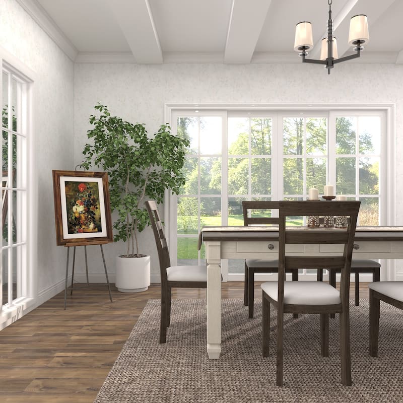 Metal Adjustable Display Easel with Chain Support and Wood Tray - Black - Roche River Decor