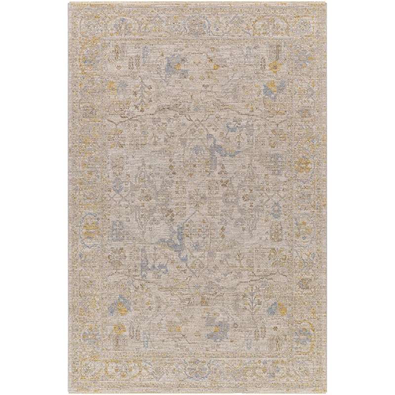 Leah Traditional Floral & Botanical Area Rug - 7'10" x 7'10" Round - Taupe