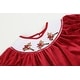 preview thumbnail 3 of 2, Red Velvet Reindeer Smocked Playsuit - 3-6M