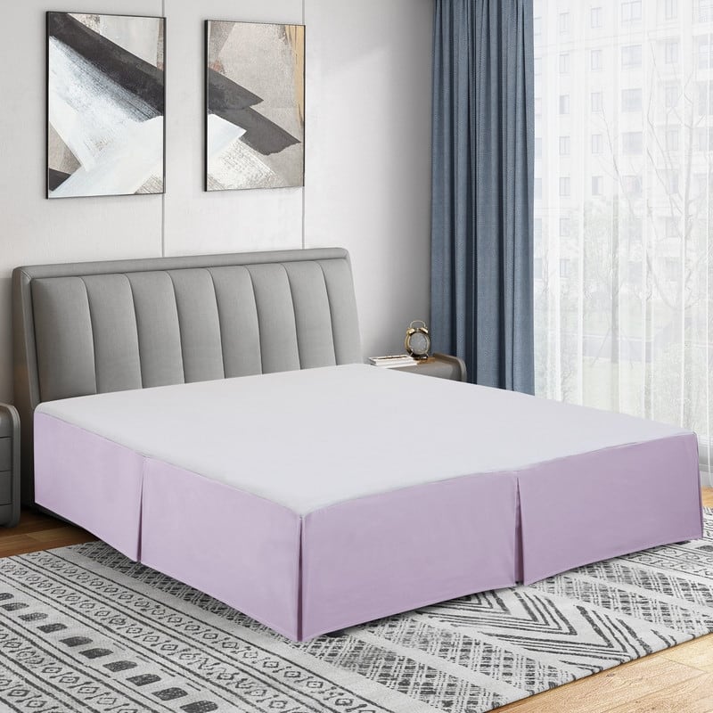 Swift Home Easy Fit Tailored Pleat Microfiber Bed Skirt with 14-inch Drop - King - Lavender