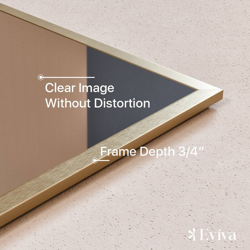 Eviva Gold 24" x 30" Rectangular Gold Metal Framed Mirror