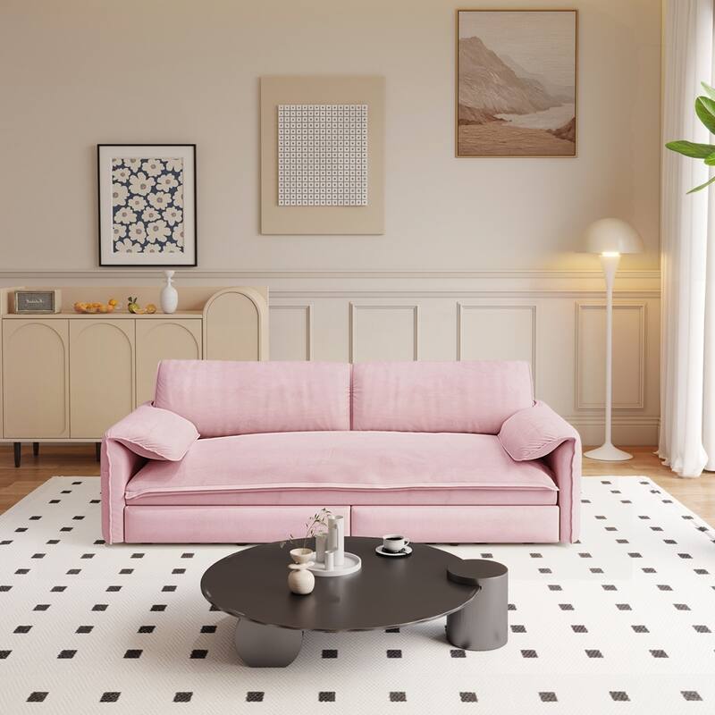 Convertible Sleeper Sofa Multi-Functional Velvet Loveseat Bed