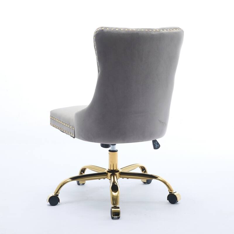 Modern Velvet Upholstered Tufted Button Home Office Chair