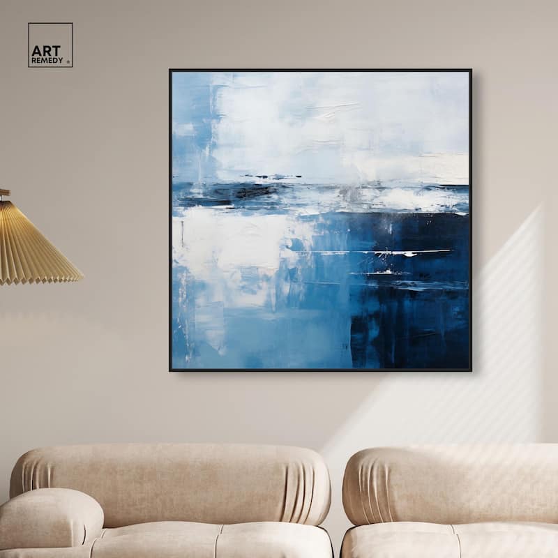 Layers of Blue Canvas by Art Remedy