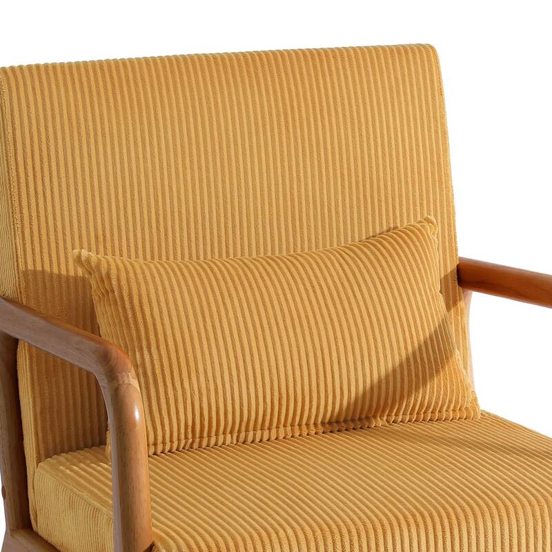 Modern Upholstered Accent Chair with Wood Legs Set of 2