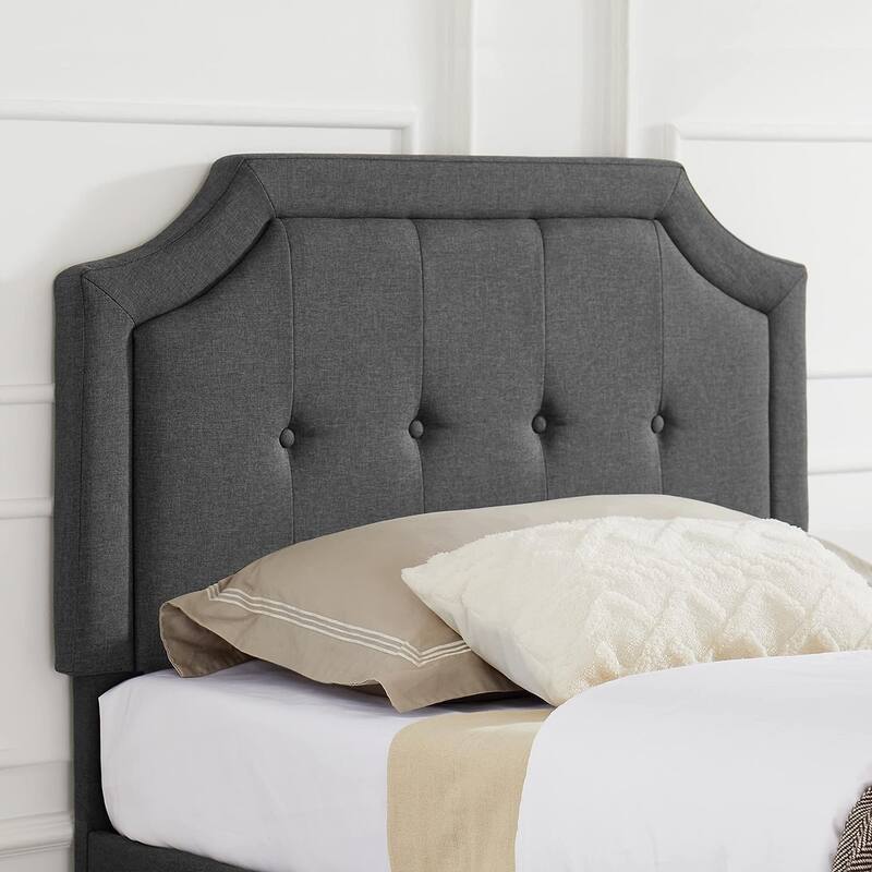 Javlergo Modern Upholstered Bed Frame with Height Adjustable Headboard, No Box Spring Needed