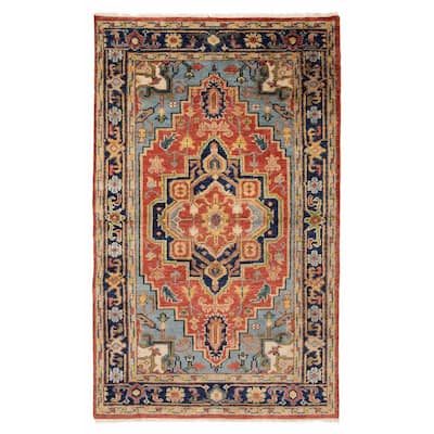 ECARPETGALLERY Hand-knotted Jules Serapi Red Wool Rug - 4'11 x 8'0