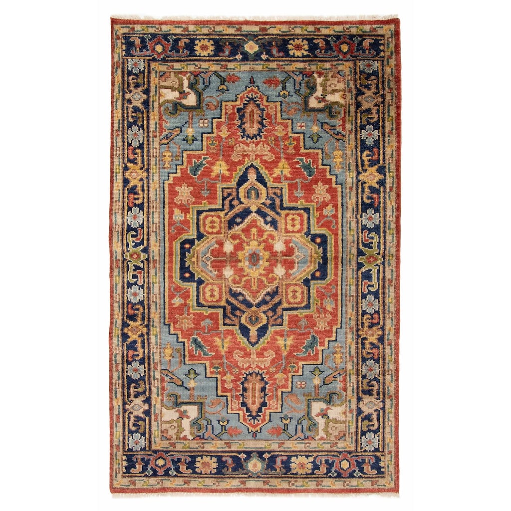 ECARPETGALLERY Hand-knotted Jules Serapi Red Wool Rug - 4'11 x 8'0