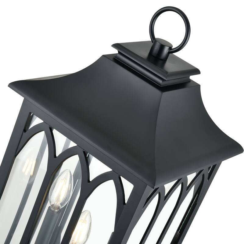 Mallorey 3-Light Outdoor Post Lantern Powder Coated Black - Powder Coated Black