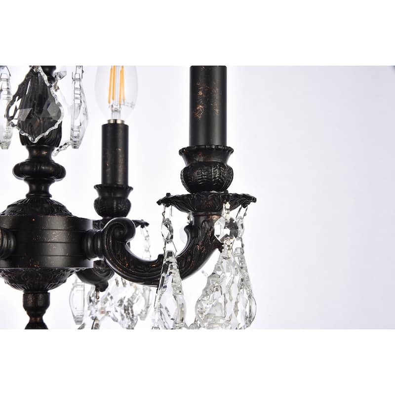 Somette Crystal 4-light Dark Bronze Finish Chandelier