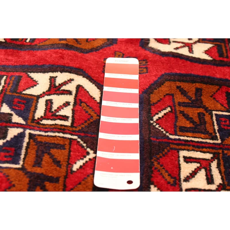 ECARPETGALLERY Hand-knotted Teimani Red Wool Rug - 3'8 x 7'0