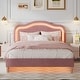 preview thumbnail 3 of 18, Smart LED Bed Frame Pink Platform Bed with Adjustable Headboard, Twin