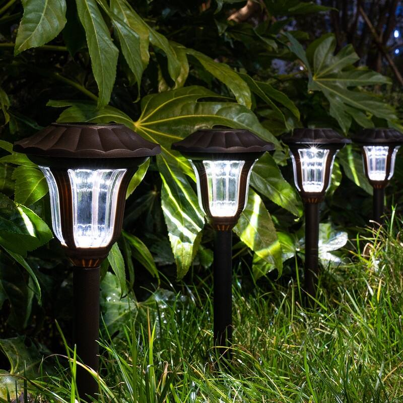Solar Waterproof Cold White Pathway Lights 8 Pack - 8 Pack