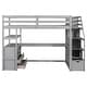 preview thumbnail 8 of 14, Twin Size Wood Loft Bed with Desk and Shelves,Storage Staircase and Drawers