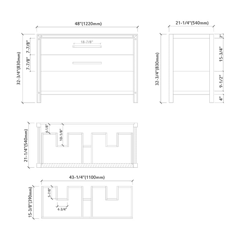 Thornton 48" Single Bathroom Vanity Set