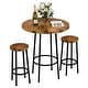 3 Pieces Industrial Round Pub Table Set with 2 Bar Stools - Bed Bath ...