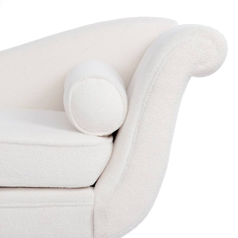 68'' Chaise Lounge Indoor, Chaise Lounge Chair with Scroll Arms and Toss Pillow