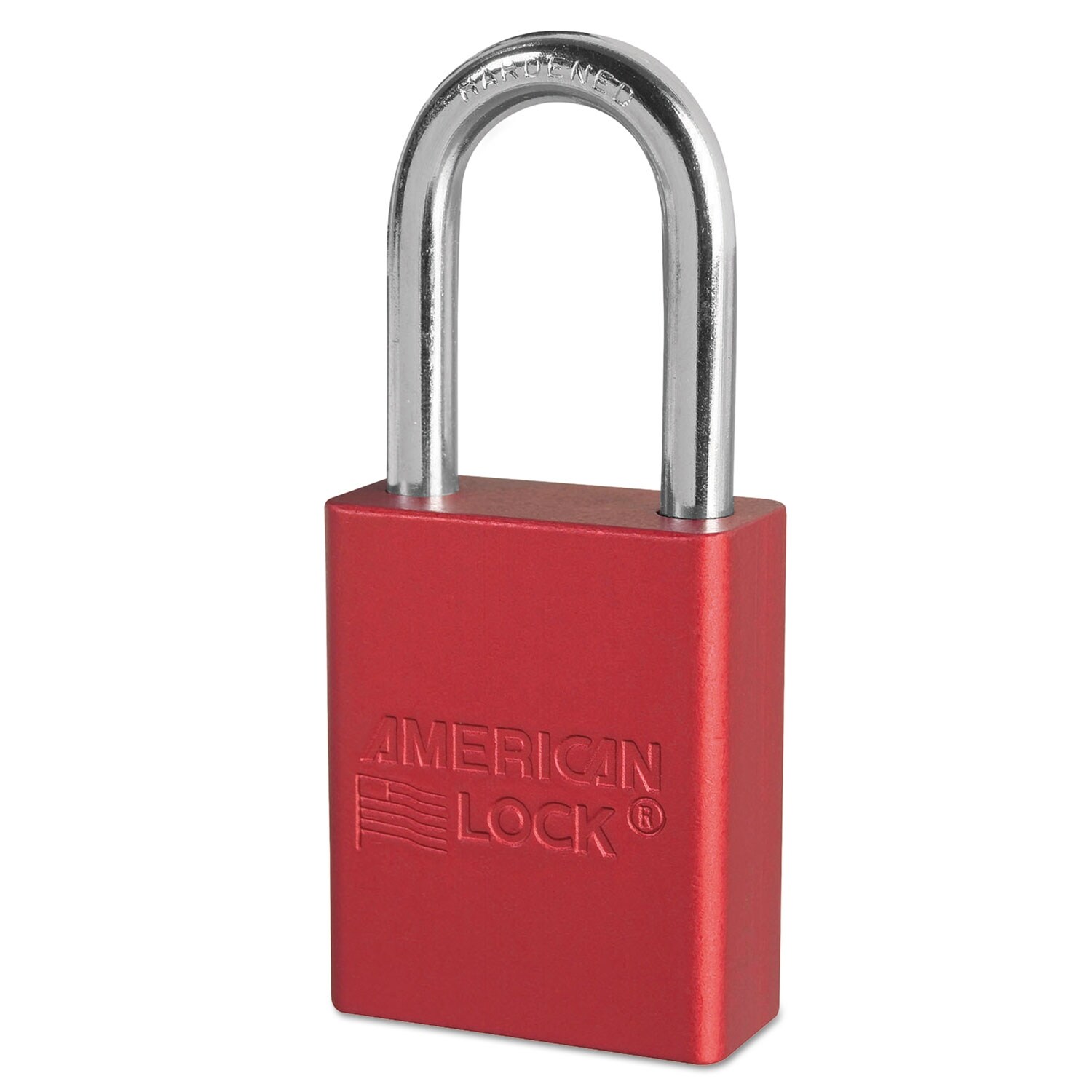 Solid Aluminum Padlock, 1 1/2" Wide, Red, 2 Keys - Red