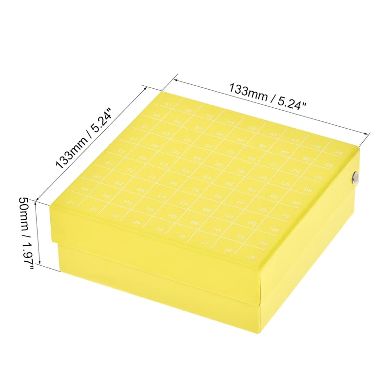 Centrifuge Tube Holder 81-Well Waterproof Cardboard Yellow for 1.8/2ml Tubes - Yellow