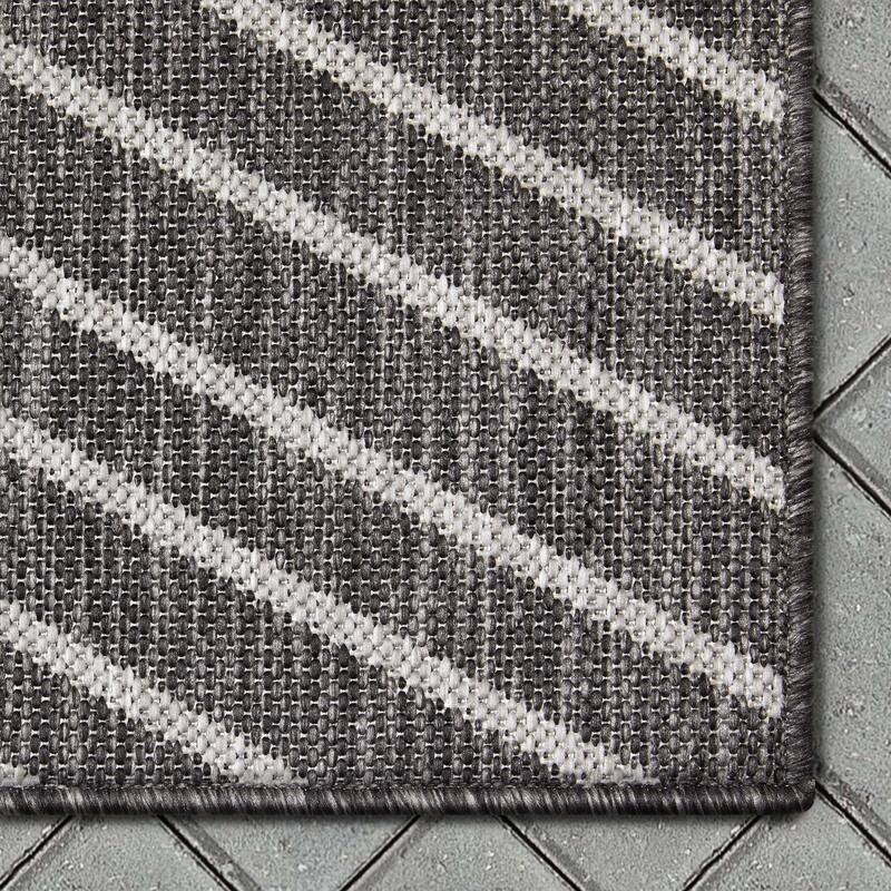 Well Woven Medusa Linden Indoor Outdoor Striped Modern Area Rug