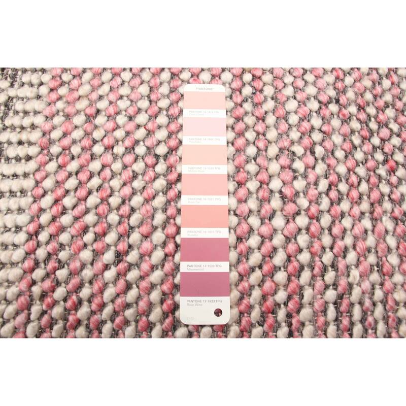 ECARPETGALLERY Braid weave Sienna Dark Pink Wool Rug - 5'2 x 8'2