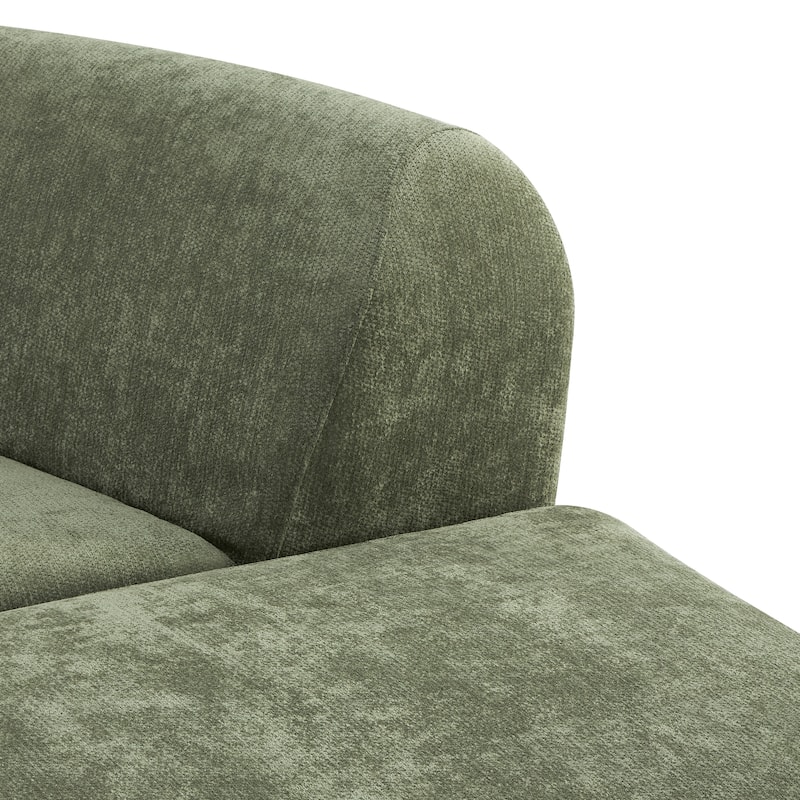 Christopher Knight Home - Modern Upholstered Curved Sectional Sofa with Deep Seat Ottoman