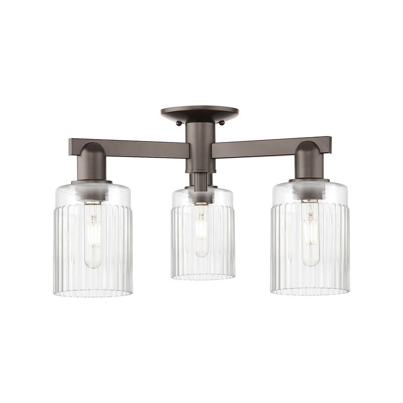 Innovations Lighting 716-3F-11-22 Hadley Semi-Flush Hadley 3 Light 22" - Oil Rubbed Bronze / Clear