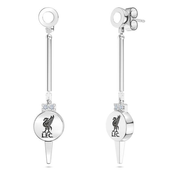 Shop Liverpool Fc Engraved Sterling Silver Diamond Dangle Earrings In White On Sale Overstock 29882767