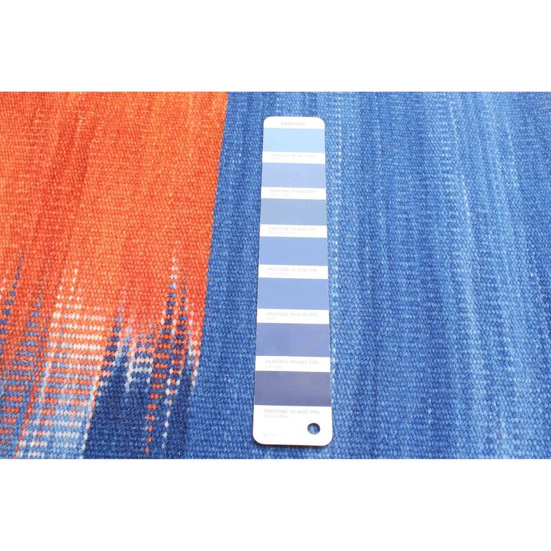 ECARPETGALLERY Flat-Weave Ankara FW Dark Blue Wool Kilim - 5'0 x 8'0