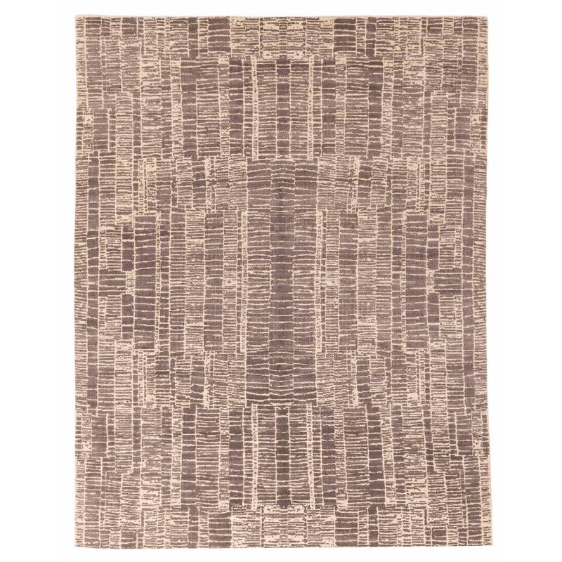 ECARPETGALLERY Hand Loomed Elysian Dark Grey Wool Rug - 7'10 x 10'0