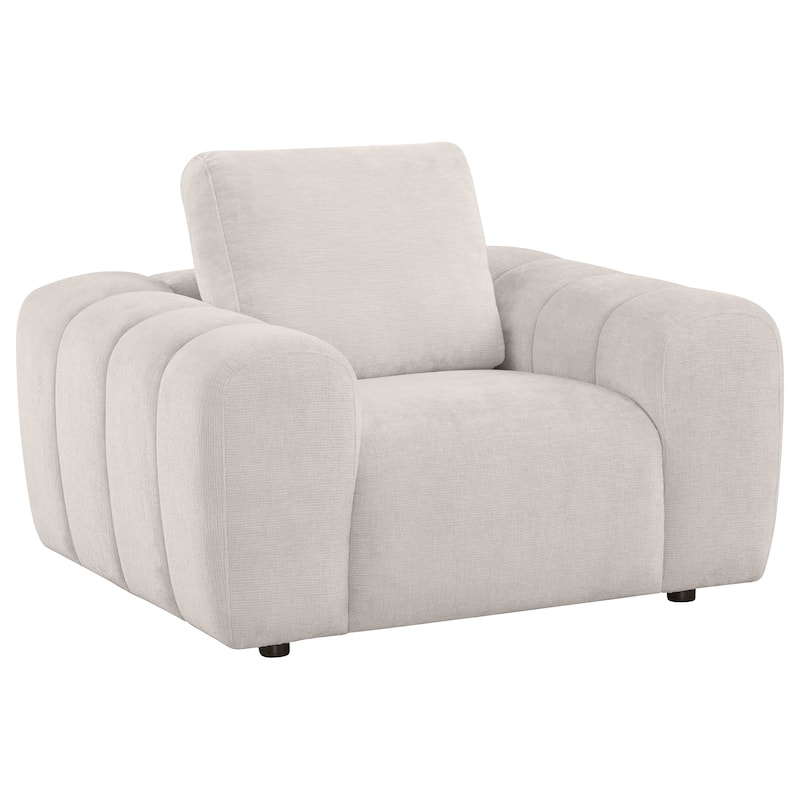 Burnett Chenille Upholstered Accent Chair - Ivory