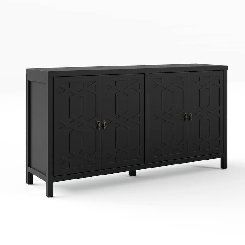 60" W Sideboard Cabinet with Adjustable Shelves and 4 Doors