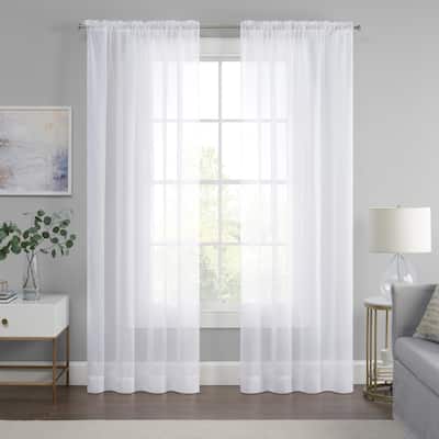 Eclipse Livia Sheer Voile Rod Pocket Curtain Panel.