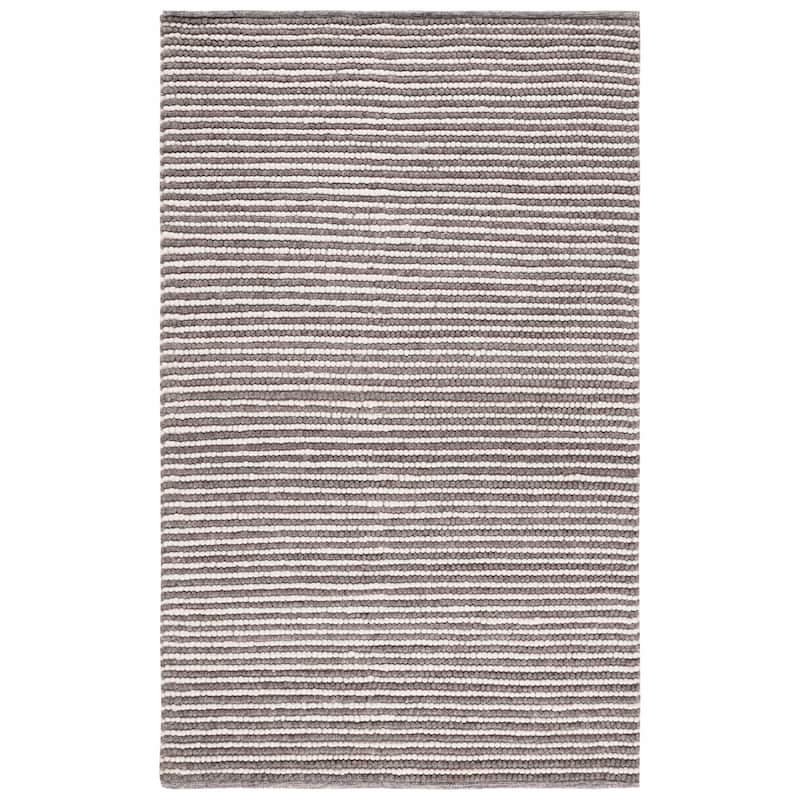 Martha Stewart by SAFAVIEH, Handmade Lisaveta Modern Wool Rug - 5' x 8' - Ivory/Dark Brown