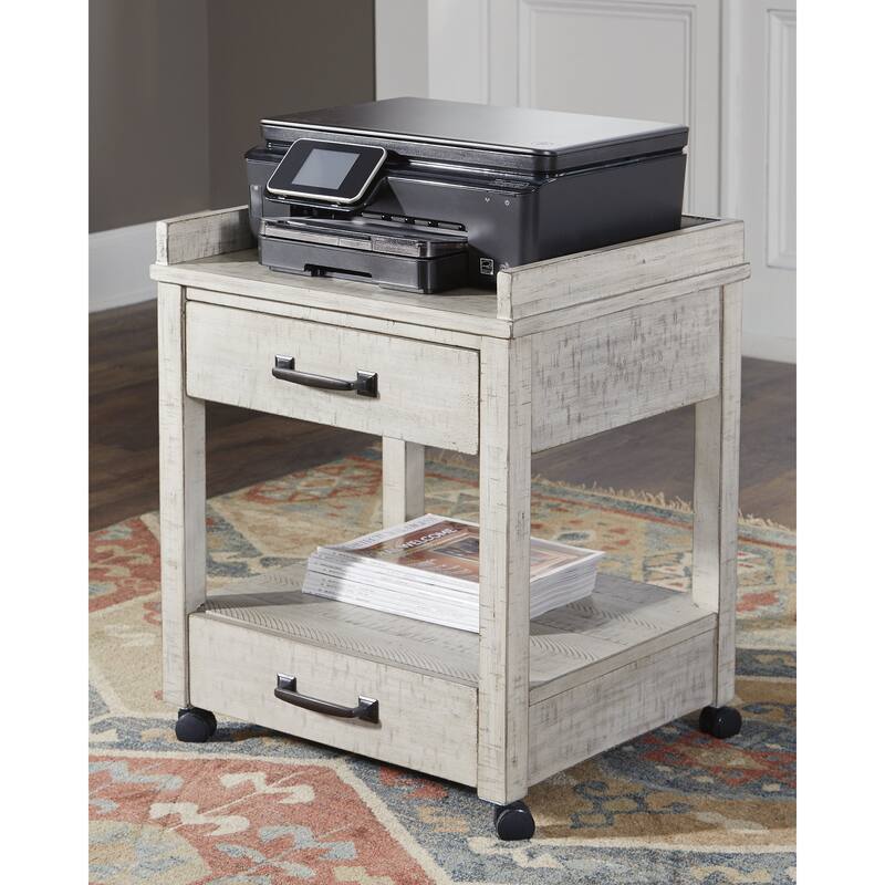 Signature Design by Ashley Carynhurst White Home Office Desk and Storage
