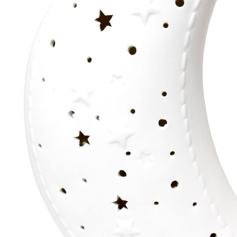 Crescent Moon Ceramic Table Lamp - 10" - White