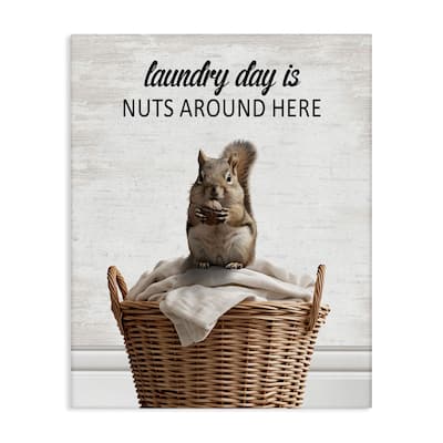 Stupell Funny Laundry Day Is Nuts Canvas Wall Art Design By Lettered and Lined