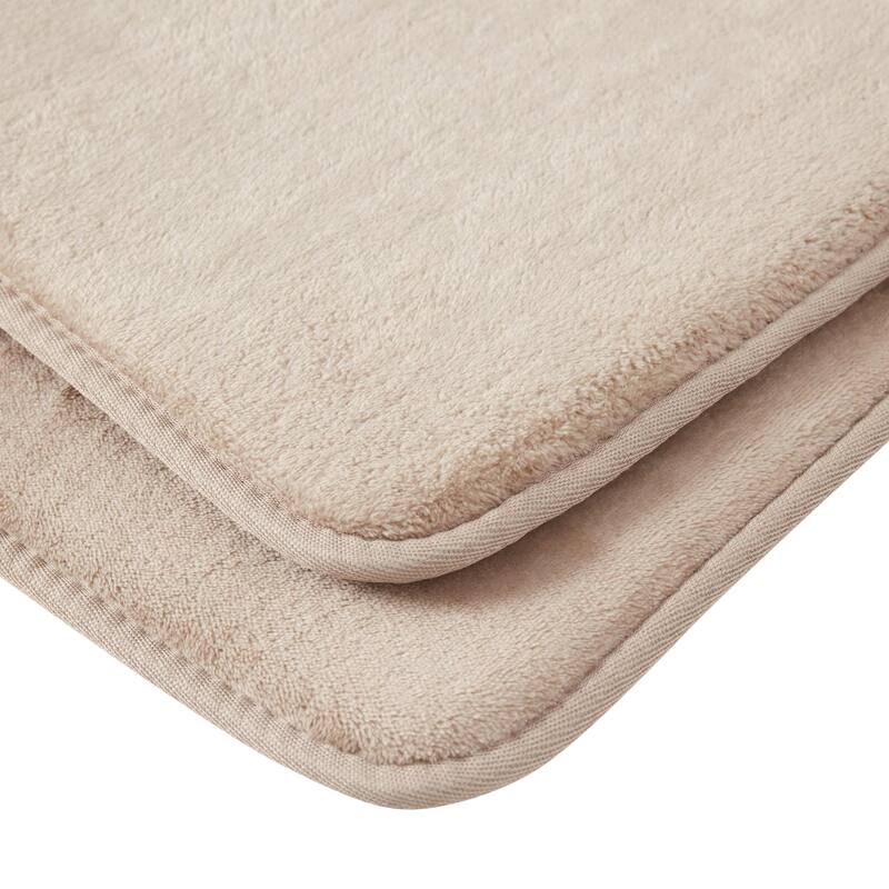 Sweet Home Collection Memory Foam 2 Piece No Slip Back Bath Mat Rug Sets