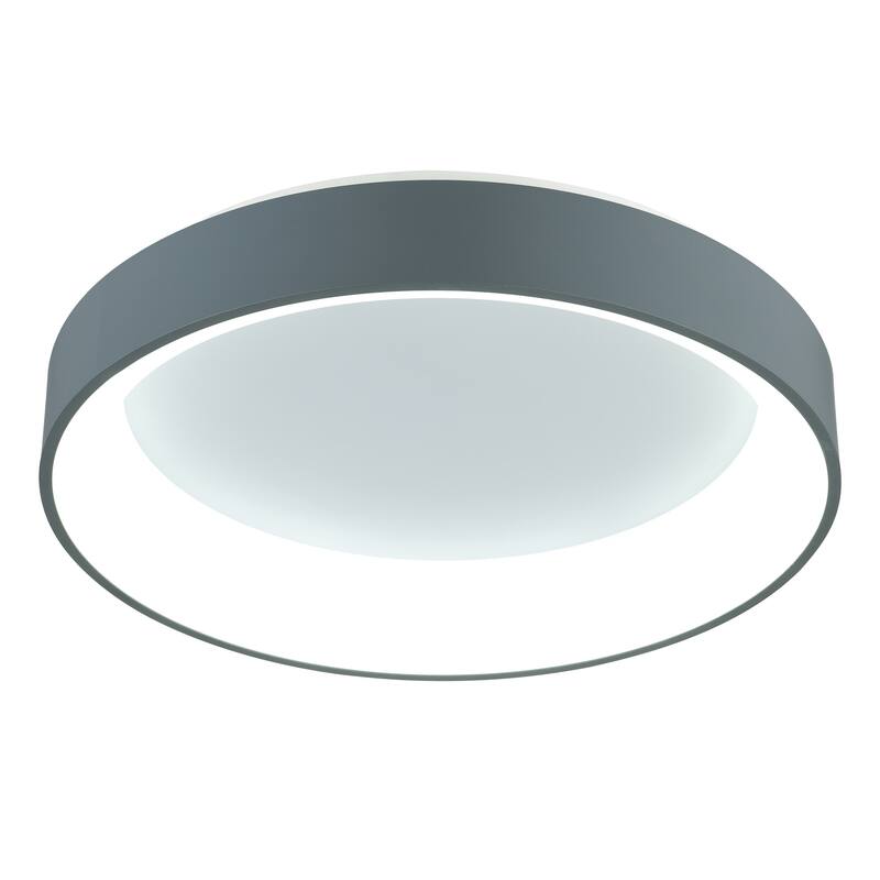 Arenal LED Drum Shade Flush Mount With Gray & White Finish