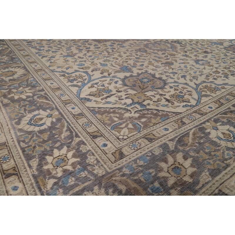 Medallion Tabriz Persian Area Rug Handmade Floral Wool Carpet - 9'5"x 12'10"