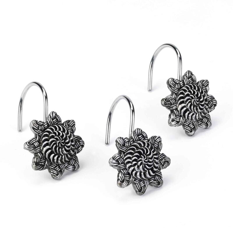 Avanti Linens Braided Medallion Shower Hooks - Granite