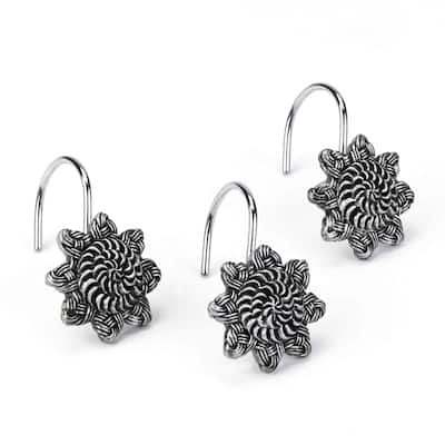 Avanti Linens Braided Medallion Shower Hooks - Granite