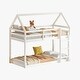 preview thumbnail 6 of 5, White Twin over Twin House-Shaped Bunk Bed with Ladder, Guardrails, and Low Height Design