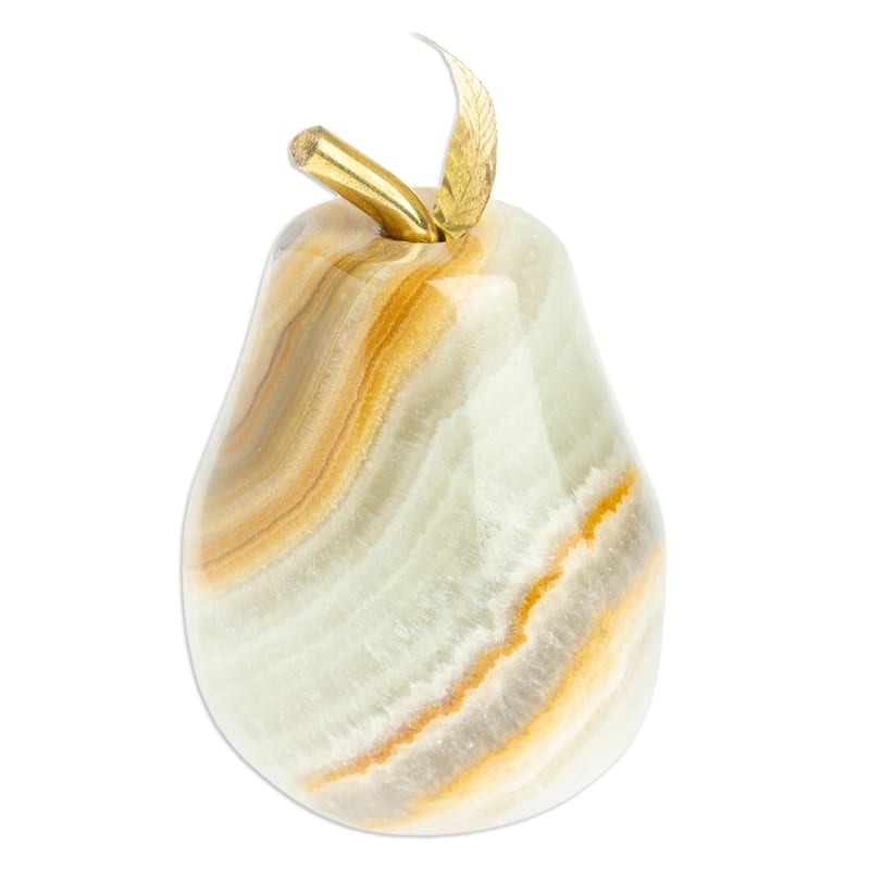 Novica Handmade Eris Pear Onyx Sculpture