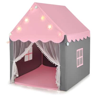 Breathable Kids Play Tent with Mesh Windows and Star Lights - 41.5" x 48" x 53.5" (L x W x H)