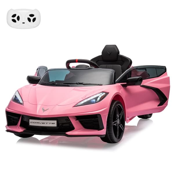 slide 2 of 46, 12V Kids Ride on Car Licensed Corvette Battery Powered Car Toddles Electric Sports Car Toy