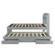 preview thumbnail 11 of 10, Full XL Gray Wood Storage Platform Bedframe with LED Headboard, Twin Size Trundle & Charging Station, No Spring Box Needed