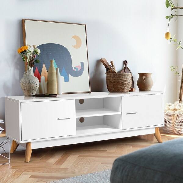 Shop Costway Tv Stand Entertainment Center Console Cabinet Stand 2