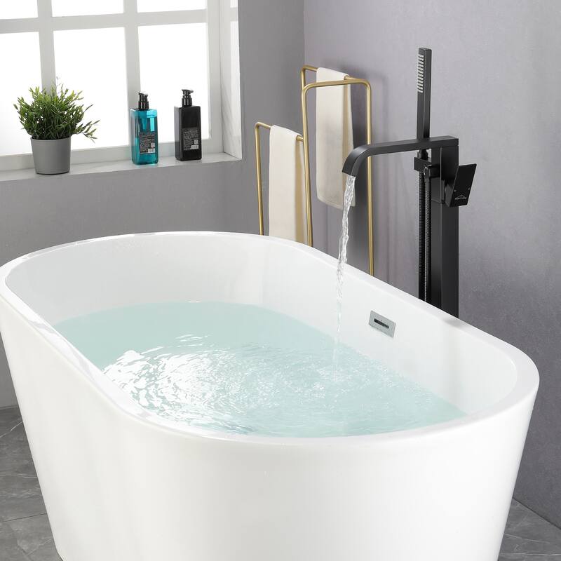 Freestanding Floor Mount Single Handle Bath Tub Filler Bath Tub Faucet